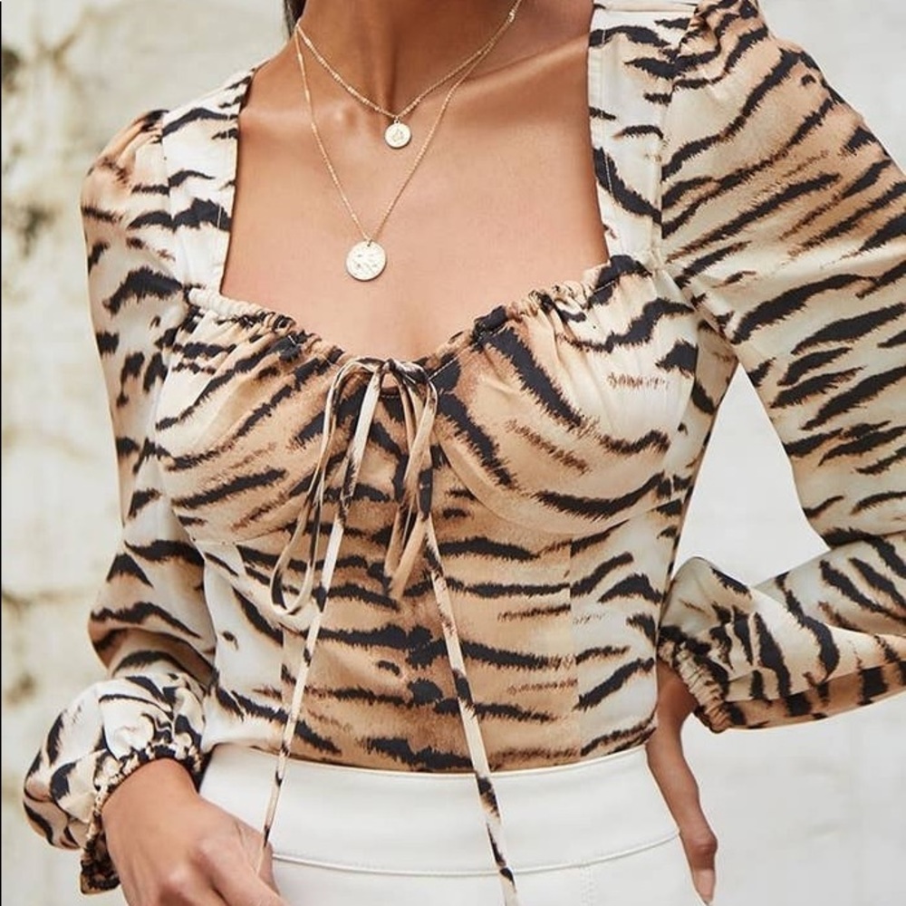 Forever21 Tiger Print Top